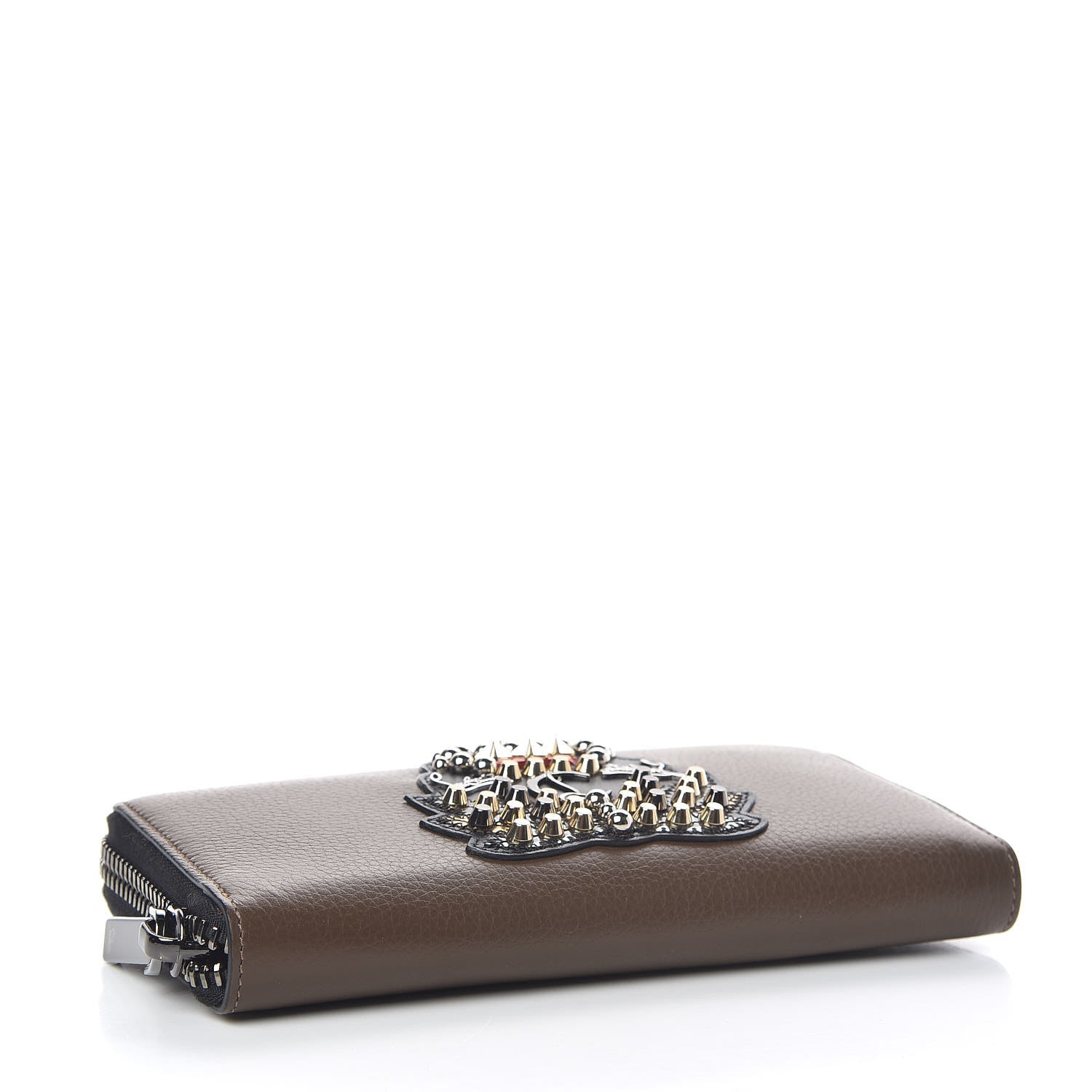 Christian Louboutin Calfskin Ecusson Panettone Zip Around Wallet Cafe 4 of 6