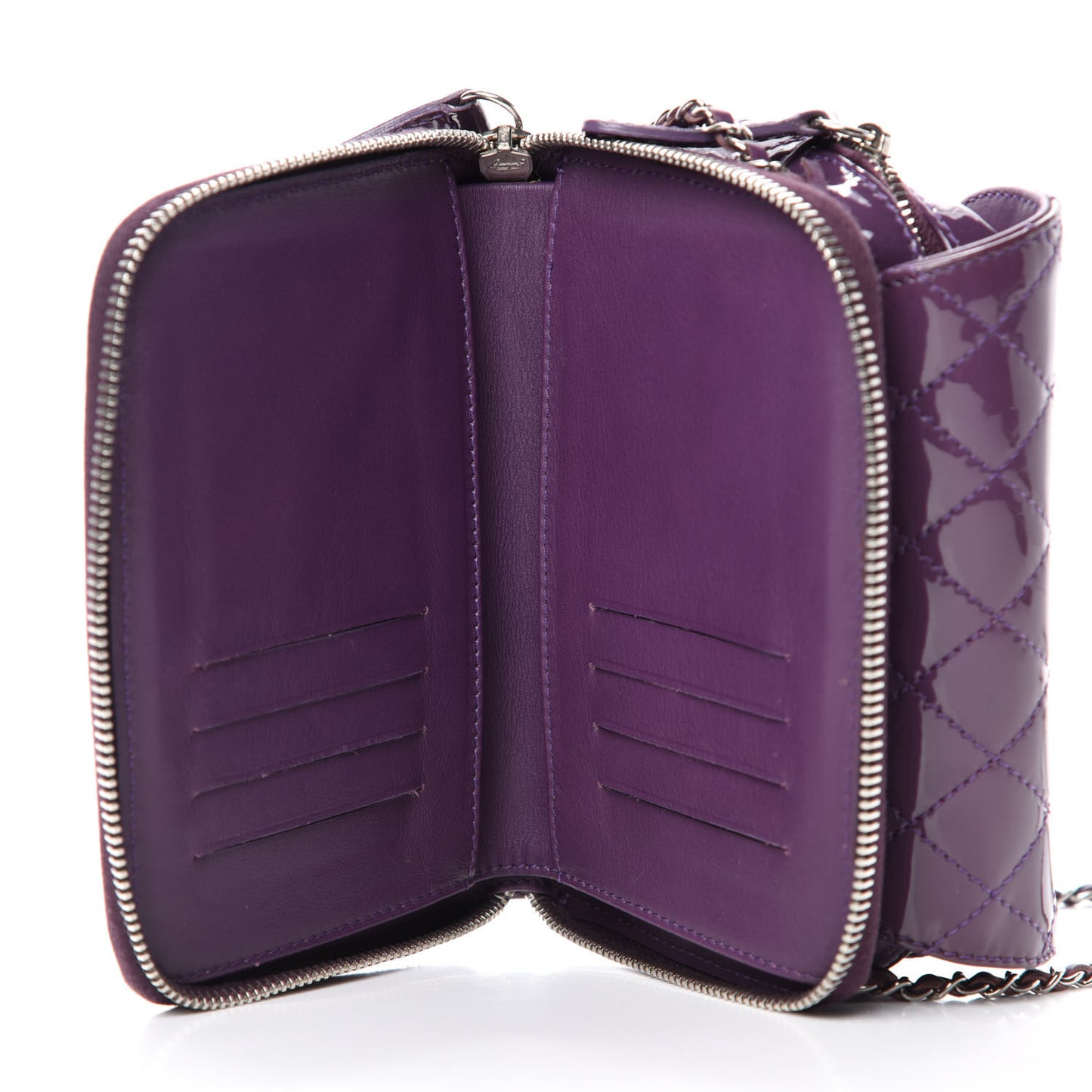 Patent Brilliant Mini Flap WOC Bag Violet
