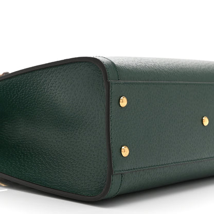 Gucci Textured Dollar Calfskin Web Small Diana Tote Bag Vintage Green Powder Pink 9 of 10