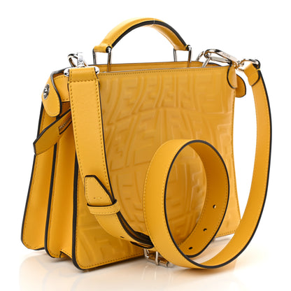 Fendi X SARAH COLEMAN Nappa FF Fish Eye Embossed Mini Peekaboo I SEE U Satchel Mimosa 3 of 10