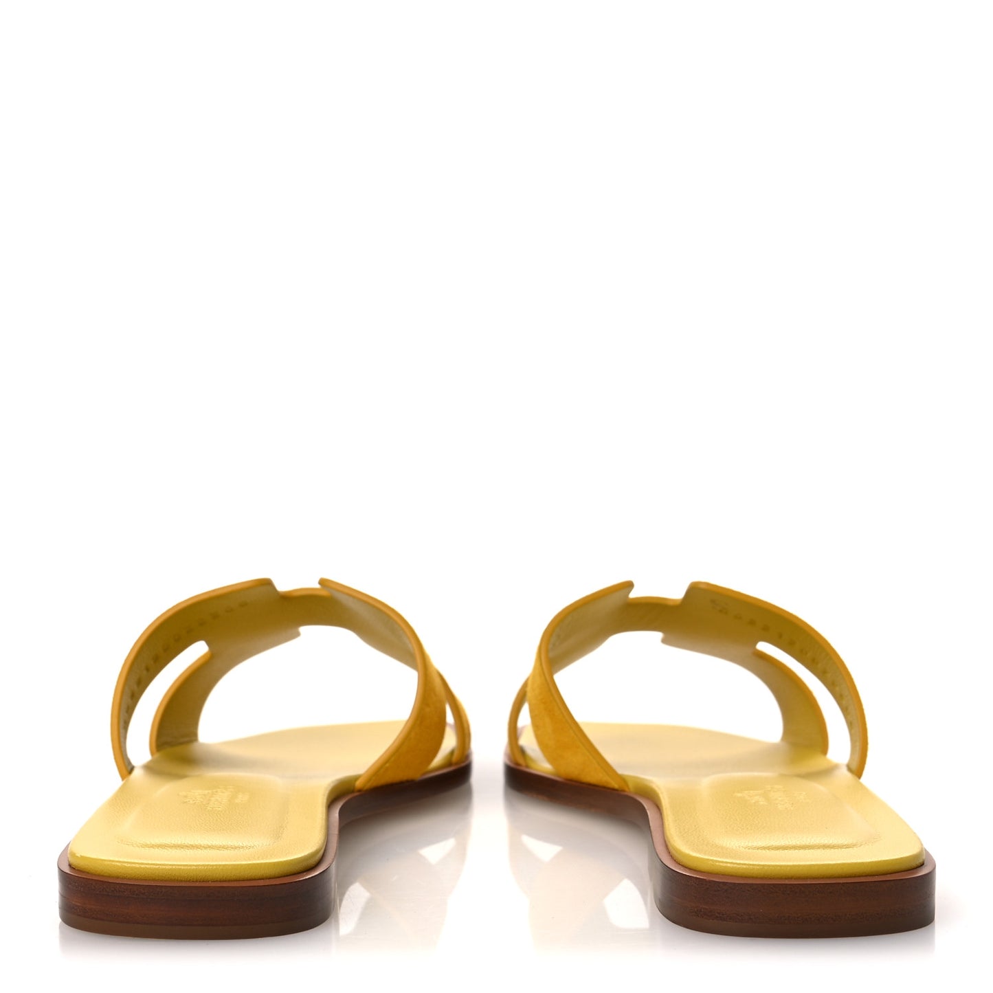 Suede Goatskin Oran Sandals 37 Jaune Bouton