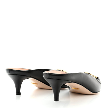 Gucci Malaga Kid Zumi Low Heel Mules 41 Black 6 of 8