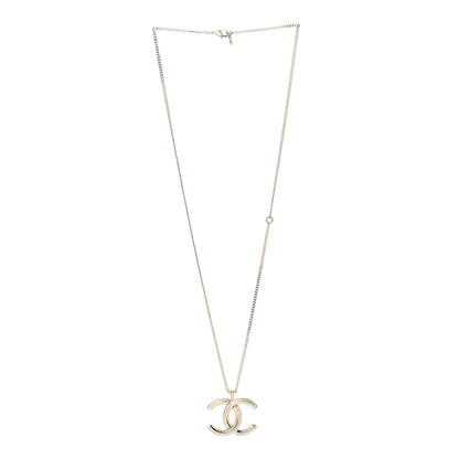Chanel Baguette Crystal Logo CC Chain Necklace Gold 3 of 5