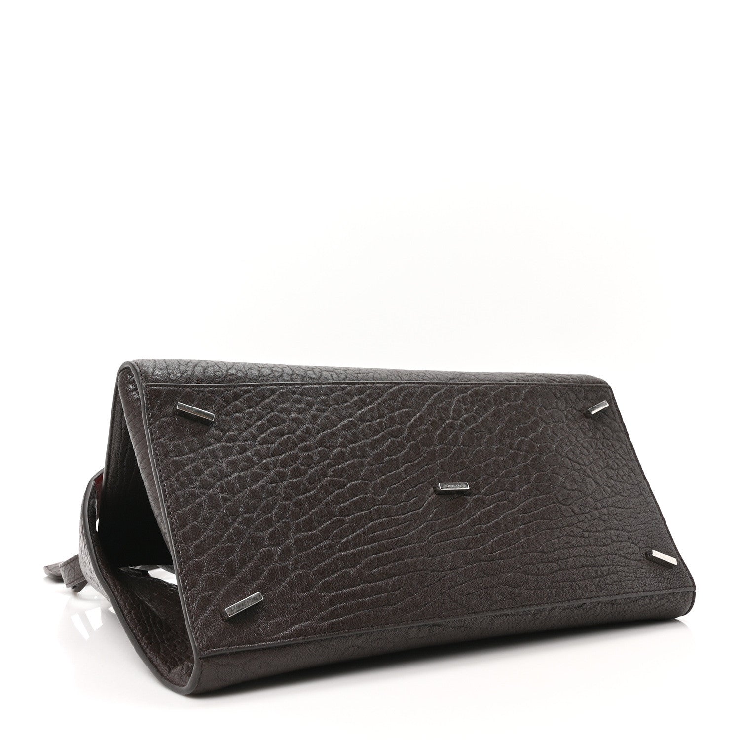 Salvatore Ferragamo Natural Grain Calfskin Bicolor Large Hug Bag Testa Di Moro Flame Red 4 of 9