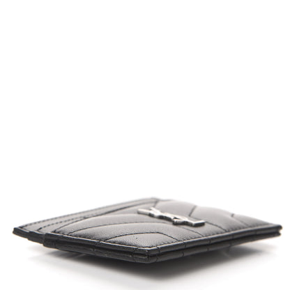 Saint Laurent Nappa Y Quilted Monogram LouLou Credit Card Case Black 4 of 7