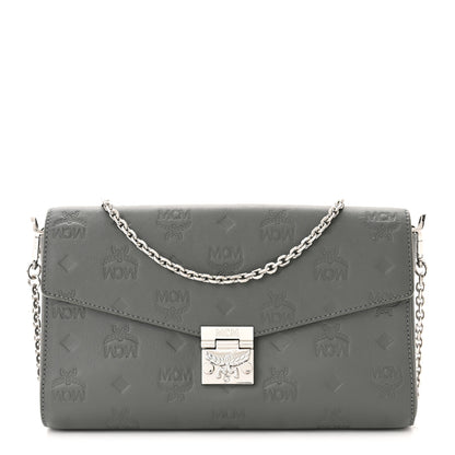 MCM Calfskin Ottomar Monogram Medium Millie Crossbody Bag Charcoal 1 of 10