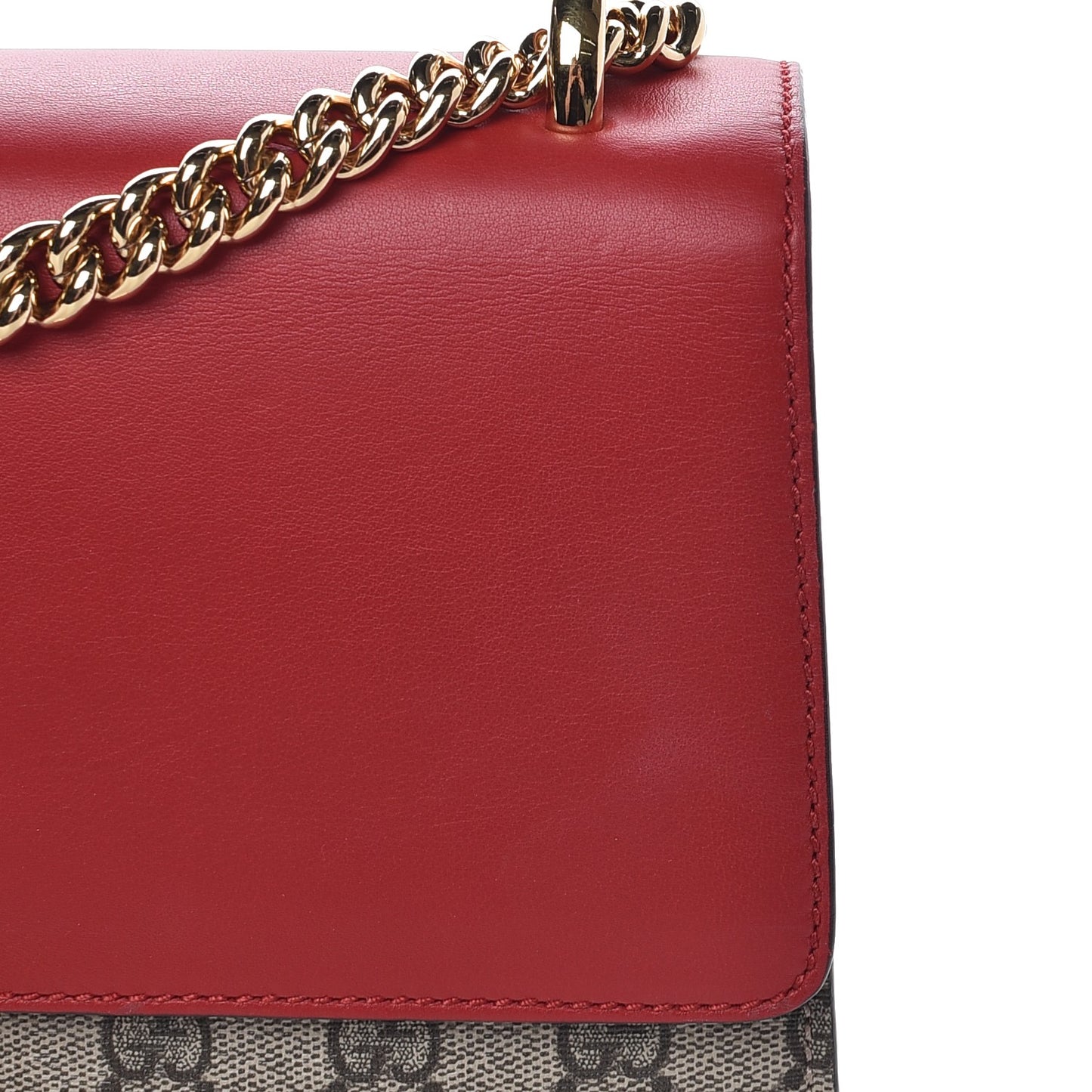 GG Supreme Monogram Calfskin Medium Padlock Shoulder Bag Beige Hibiscus Red New Rosette