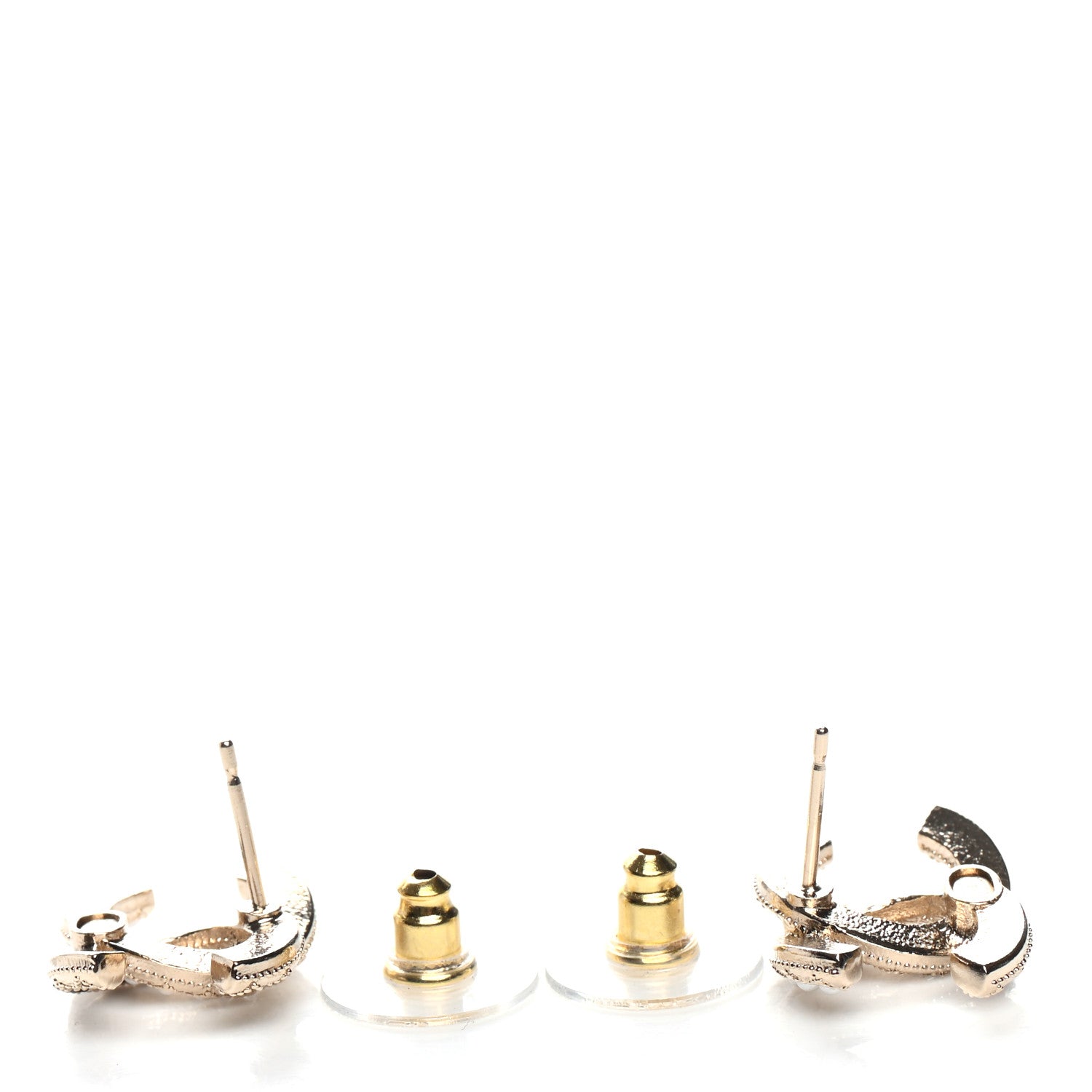 Chanel Resin Pearl CC Earrings Gold Black 3 of 4