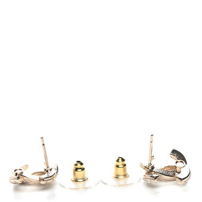 Chanel Resin Pearl CC Earrings Gold Black 3 of 4