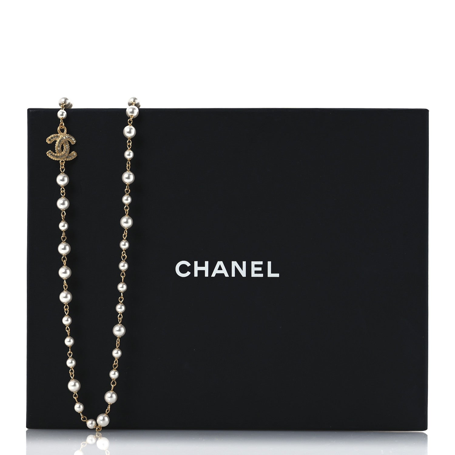Chanel Pearl Crystal 90's Icon CC Necklace Gold 7 of 7