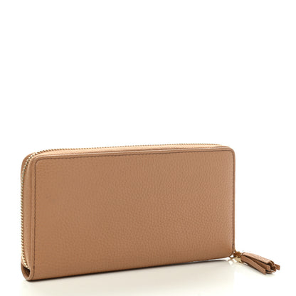 Gucci Pebbled Calfskin Soho Zip Around Wallet Camelia 3 of 7