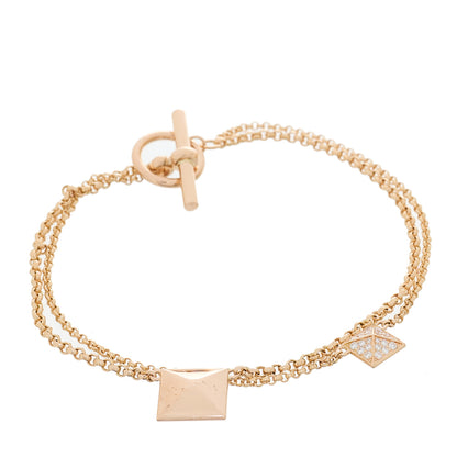 Hermes 18K Rose Gold Diamond Clou d'H Bracelet 1 of 4