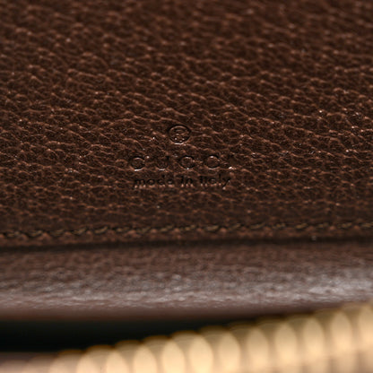 Gucci GG Supreme Monogram Textured Dollar Calfskin Web Ophidia Zip Around Card Case Wallet Beige Ebony New Acero 7 of 8