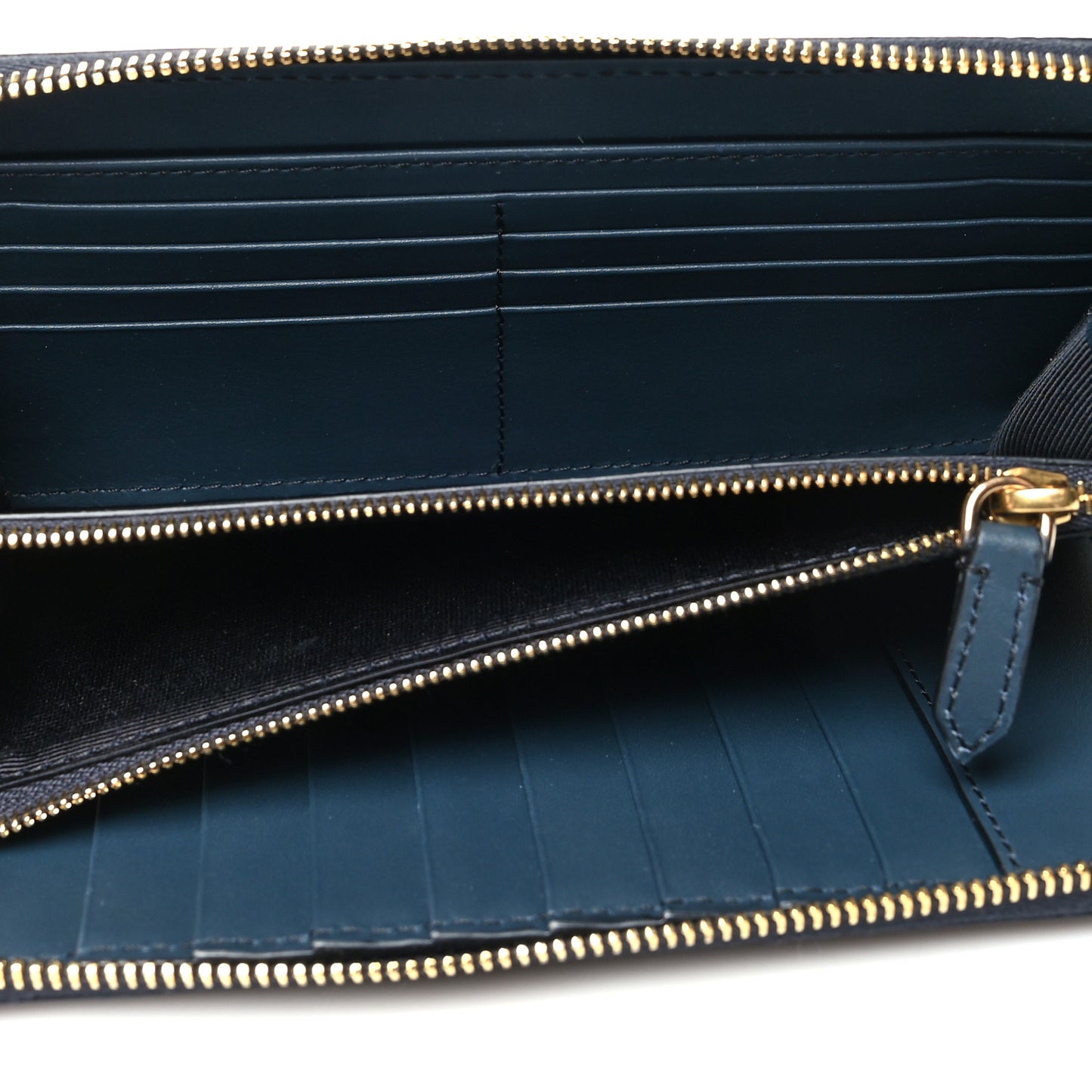 House Check Calfskin Renfrew Long Zip Around Wallet Blue