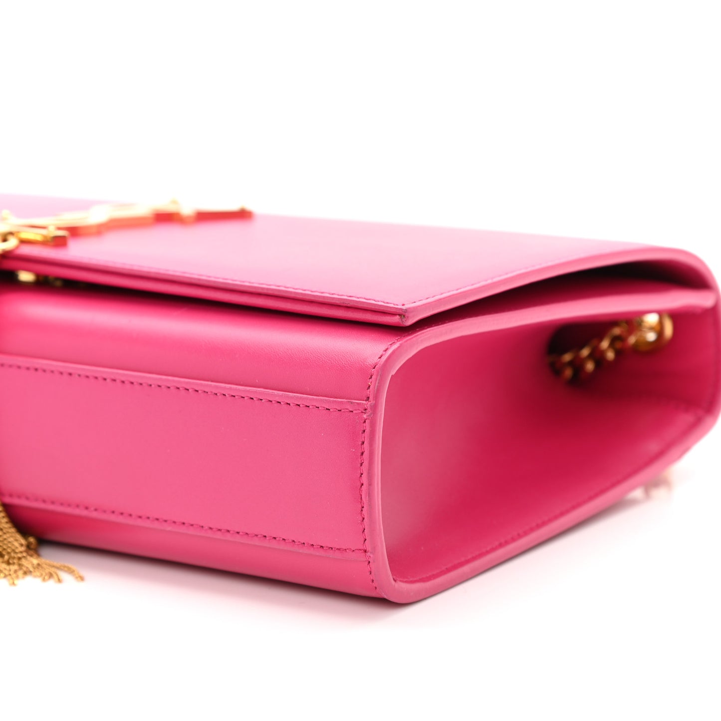 Smooth Calfskin Medium Classic Monogram Kate Tassel Satchel Fuchsia