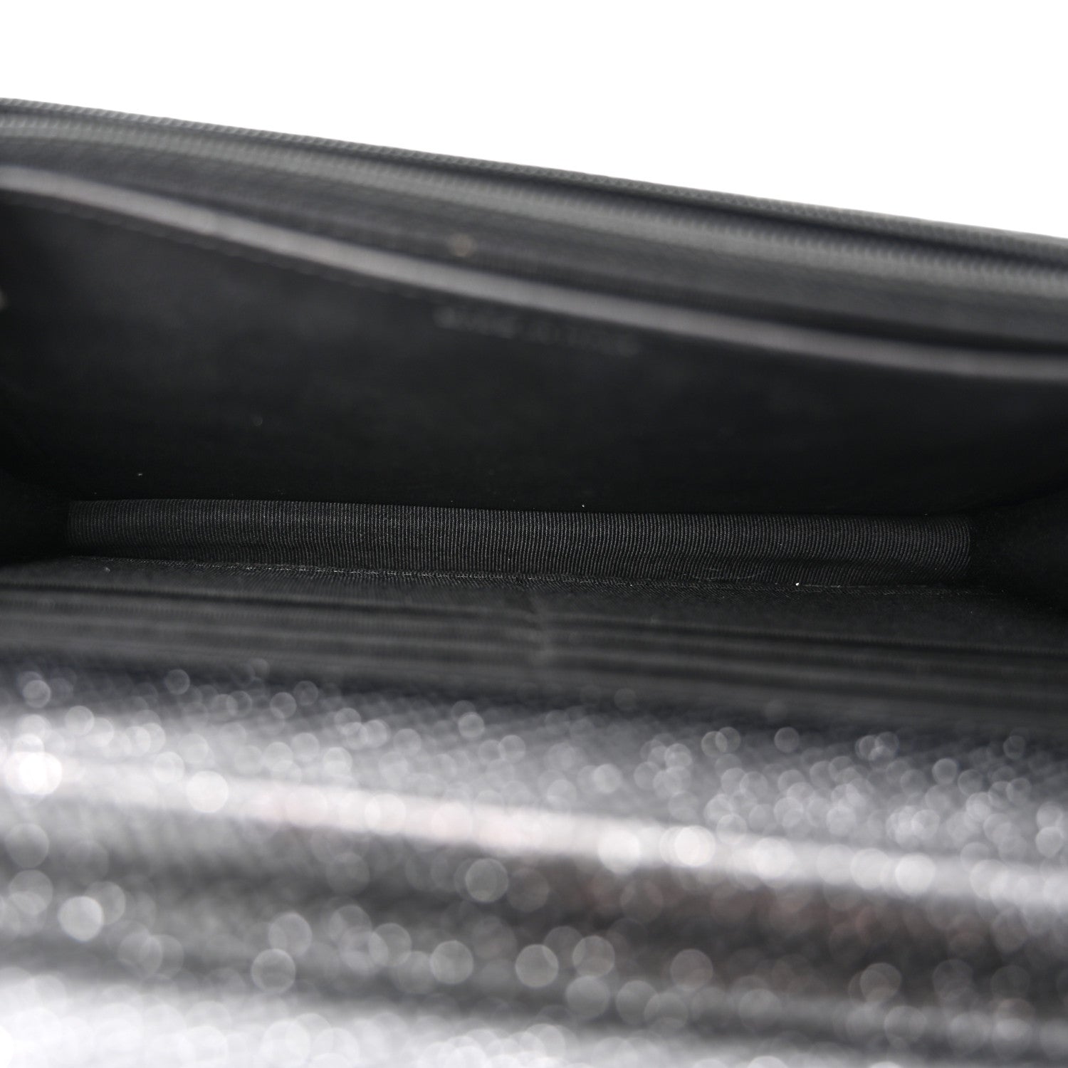 Chanel Glitter Calfskin Quilted Wallet on Chain WOC Black Silver 5 of 13
