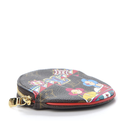Louis Vuitton Monogram 2020 Christmas Animation Bumper Cars Round Coin Purse Coquelicot 3 of 7