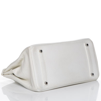 Hermes Taurillon Clemence Birkin 35 White 5 of 19