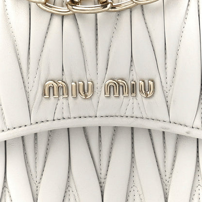 Miu Miu Nappa Matelasse Flap Shoulder Bag White 6 of 9