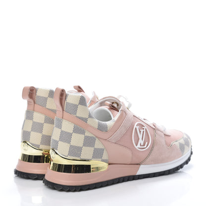Louis Vuitton Suede Damier Azur Run Away Sneakers 39.5 Pink 4 of 7