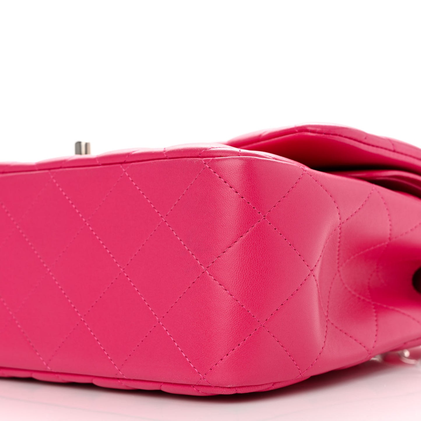 Lambskin Quilted Jumbo Double Flap Dark Pink