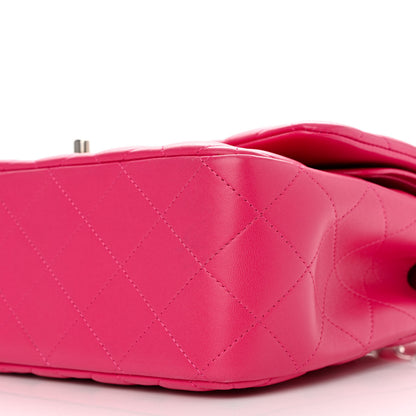 Chanel Lambskin Quilted Jumbo Double Flap Dark Pink 10 of 11
