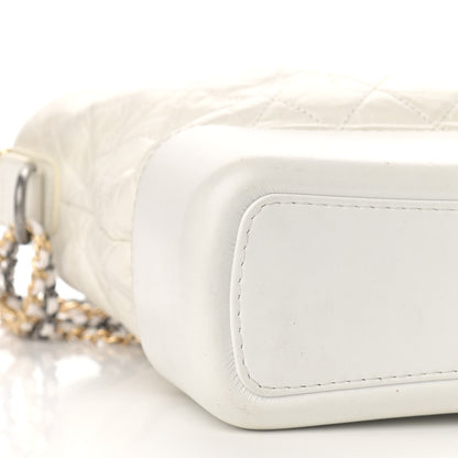 Chanel Aged Calfskin Quilted Large Gabrielle Hobo White 8 of 12