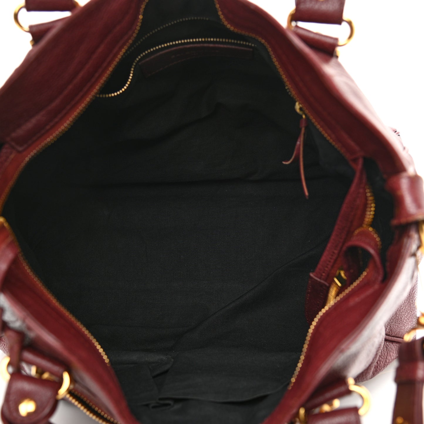 Chevre Gold Metallic Edge Hardware Velo Bordeaux