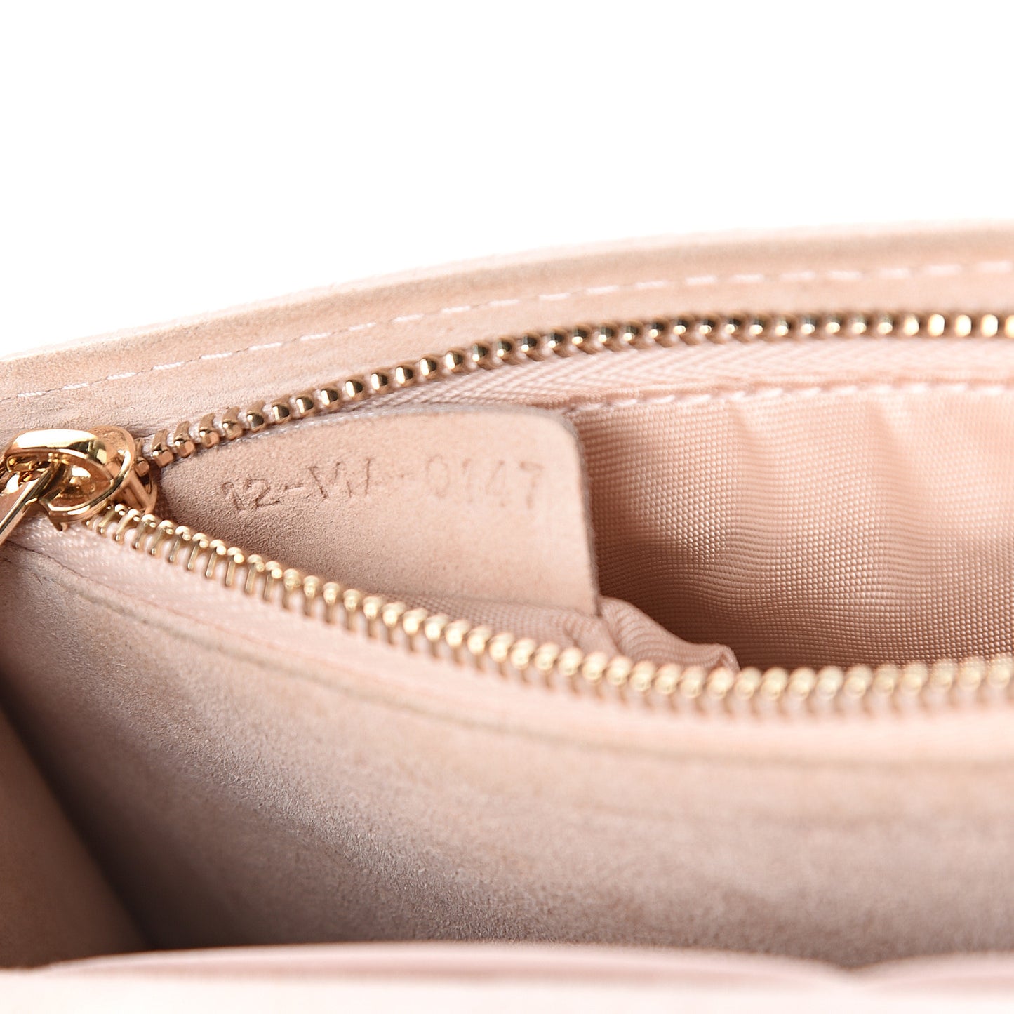 Grained Calfskin Diorama Wallet on Chain Pouch Nude