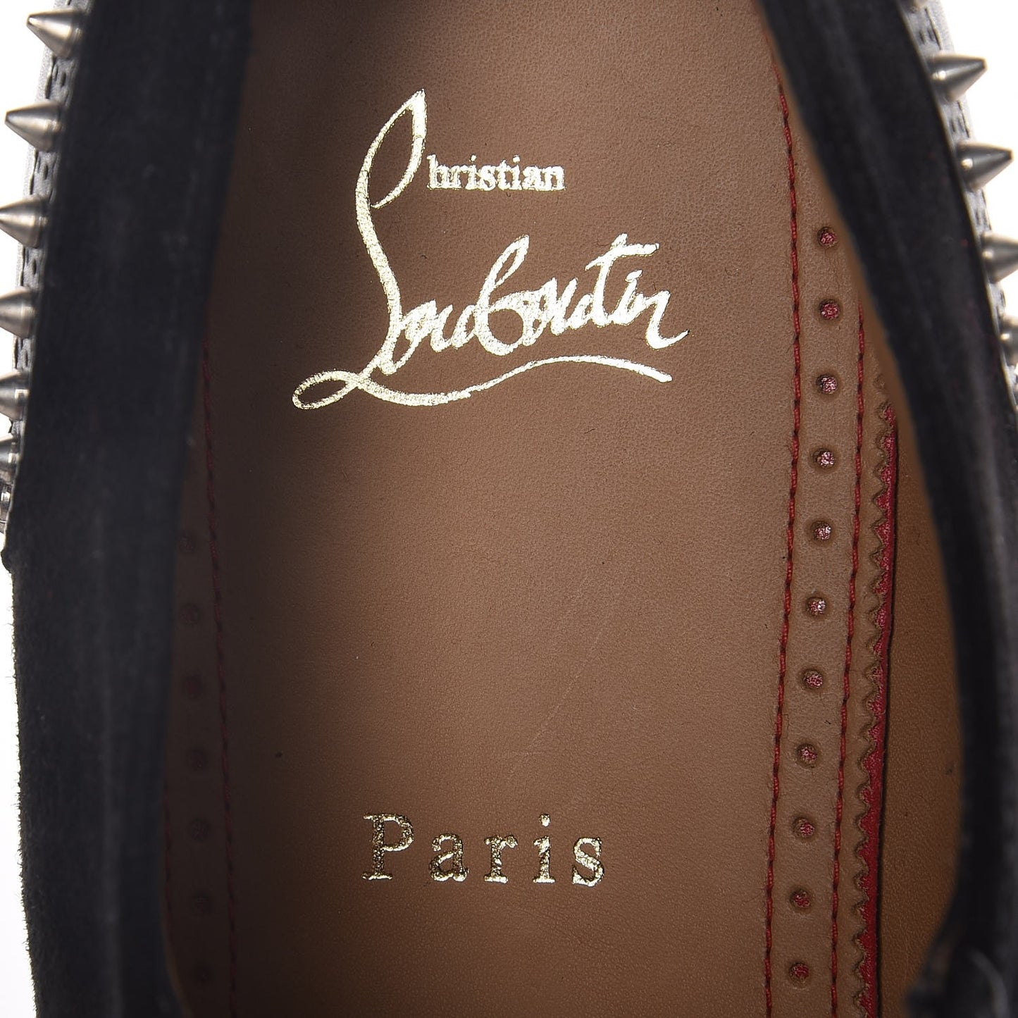 Mens Veau Velours Calfskin Mr Blake Spike Oxfords 42 Black Silver