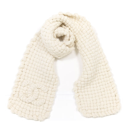 Chanel Wool Silk Alpaca CC Scarf Ivory 1 of 4