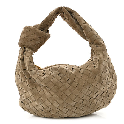 Bottega Veneta Suede Calfskin Intrecciato Teen Jodie Hobo Taupe 1 of 9