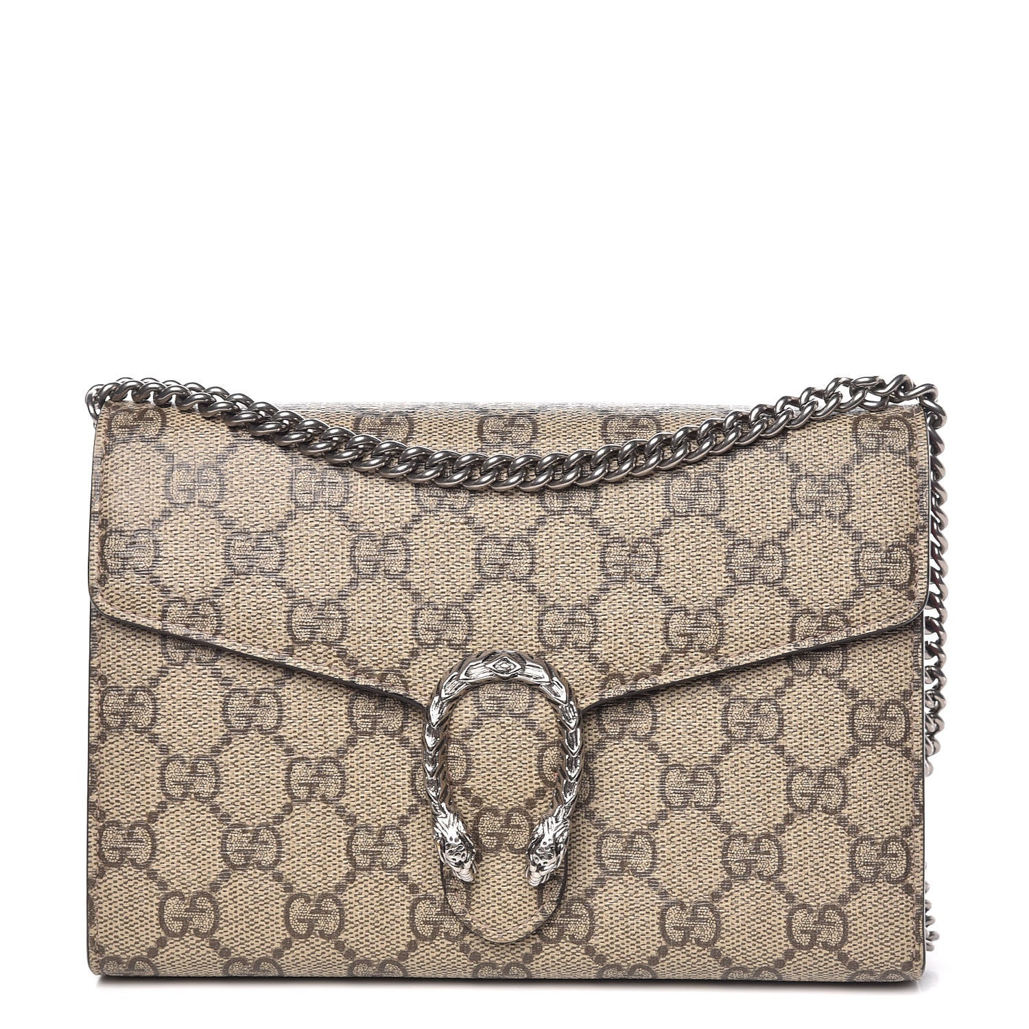 Gucci GG Supreme Monogram Mini Dionysus Chain Wallet Beige Vulcanic Red 1 of 10