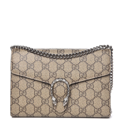 Gucci GG Supreme Monogram Mini Dionysus Chain Wallet Beige Vulcanic Red 1 of 10