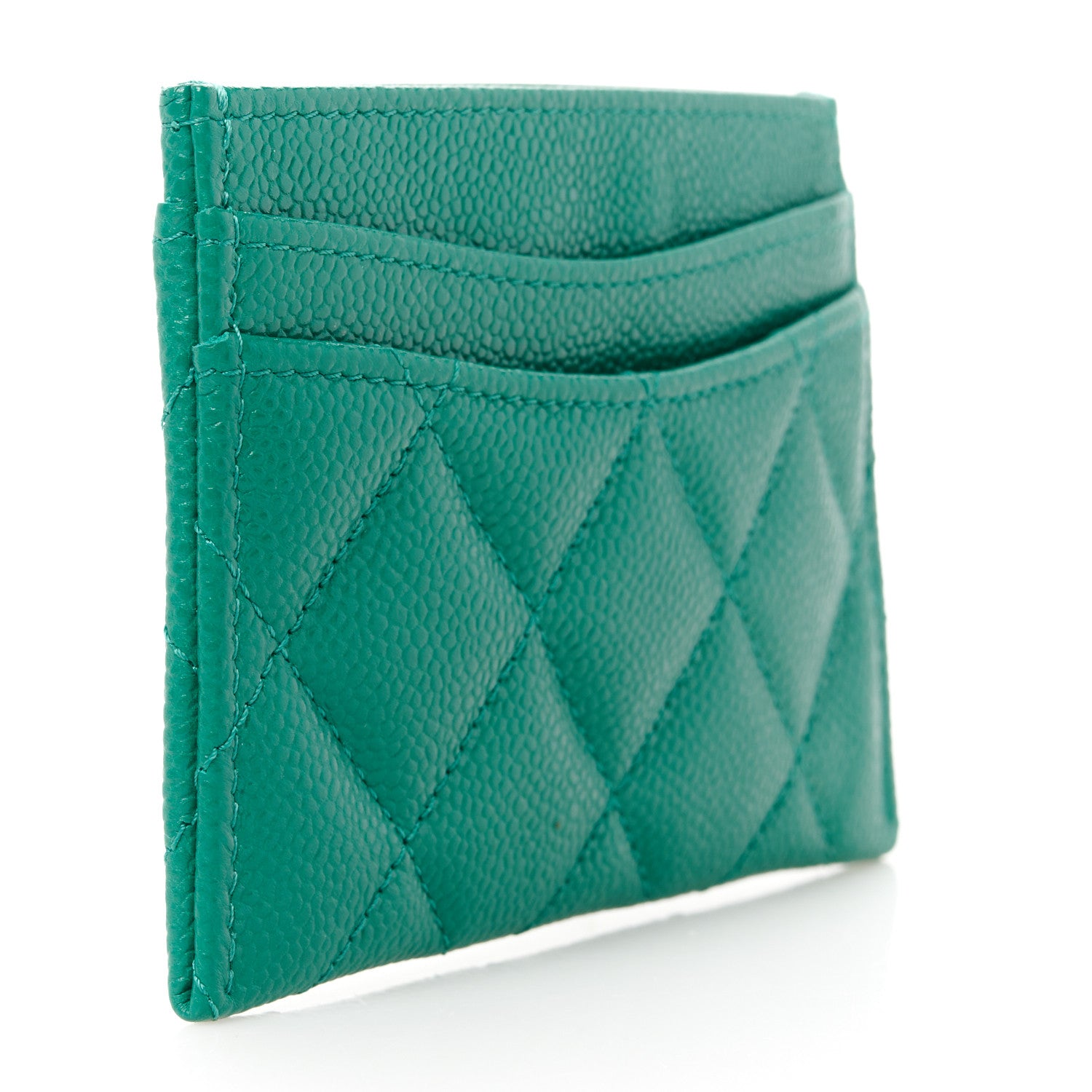 Chanel Caviar Quilted Card Holder Green 3 of 10