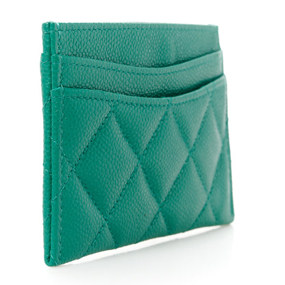 Chanel Caviar Quilted Card Holder Green 3 of 10