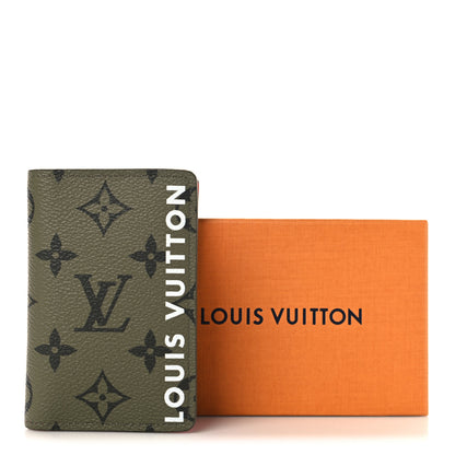 Louis Vuitton Monogram Pocket Organizer NM Khaki Green Vermillion Red 7 of 7