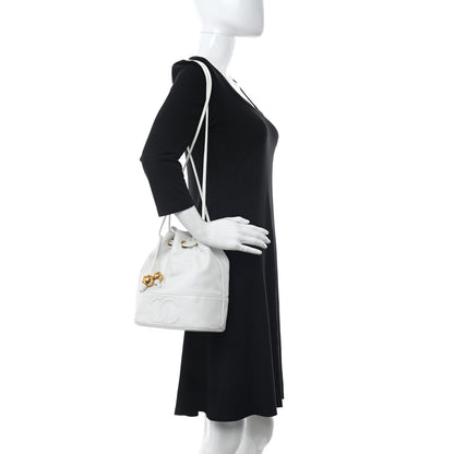 Chanel Lambskin CC Drawstring Bucket Bag White 2 of 18