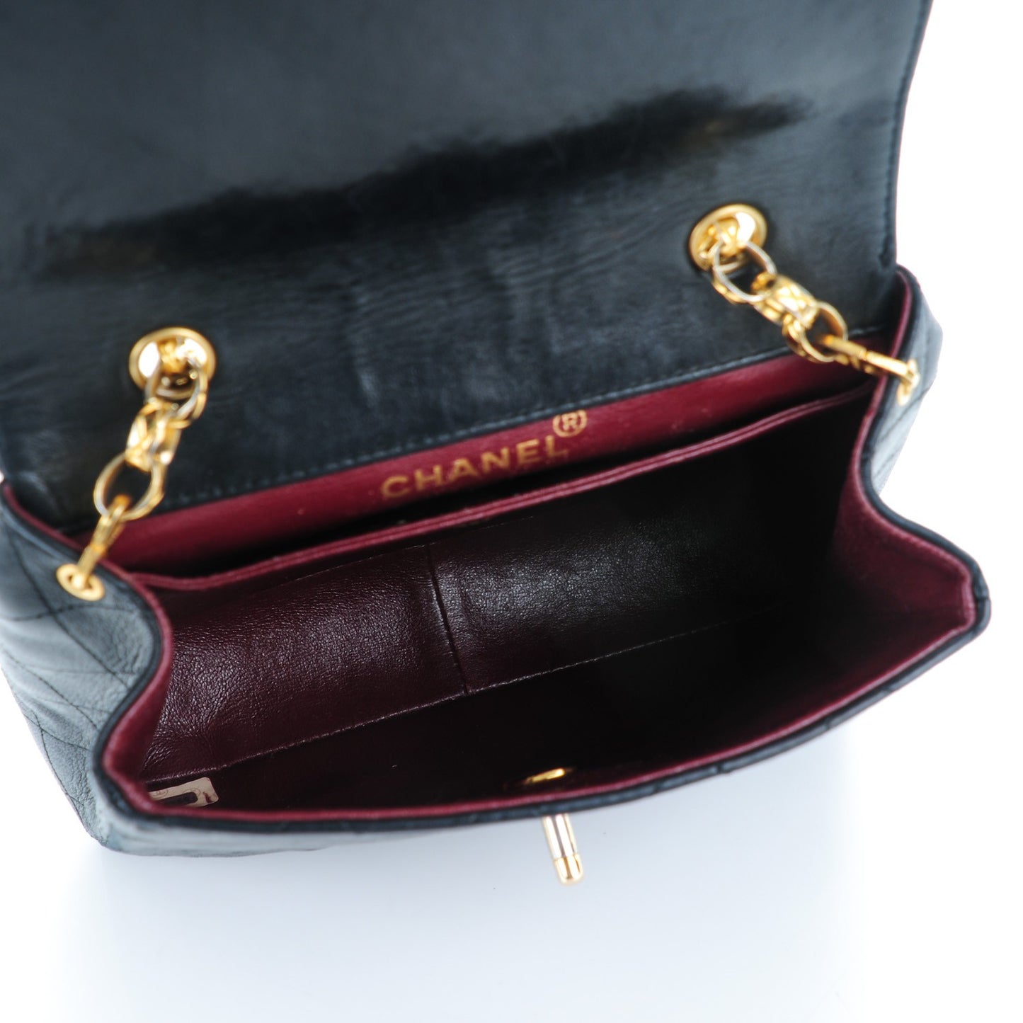 Lambskin Quilted Small Shoulder Bag Black