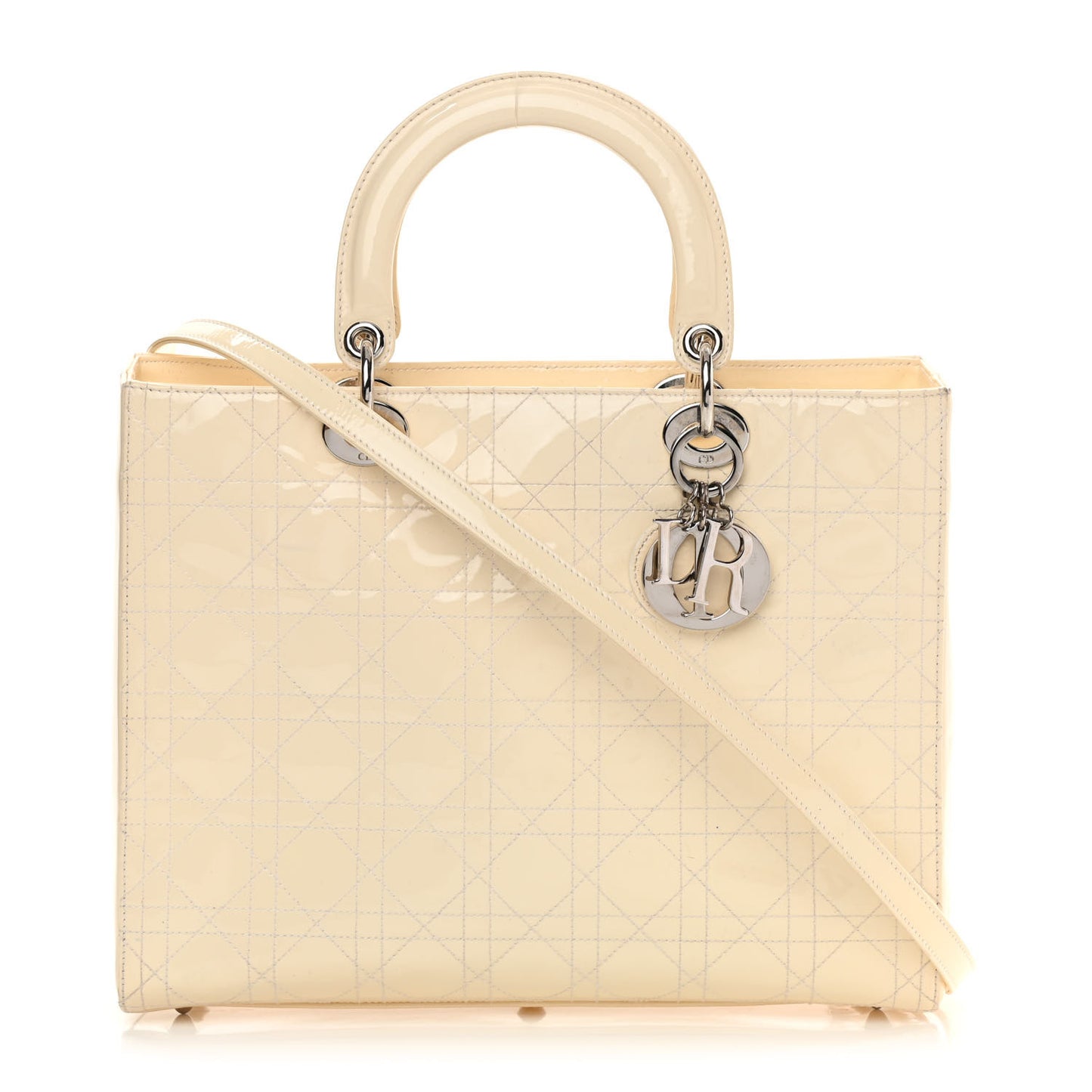 Patent Cannage Large Lady Dior White