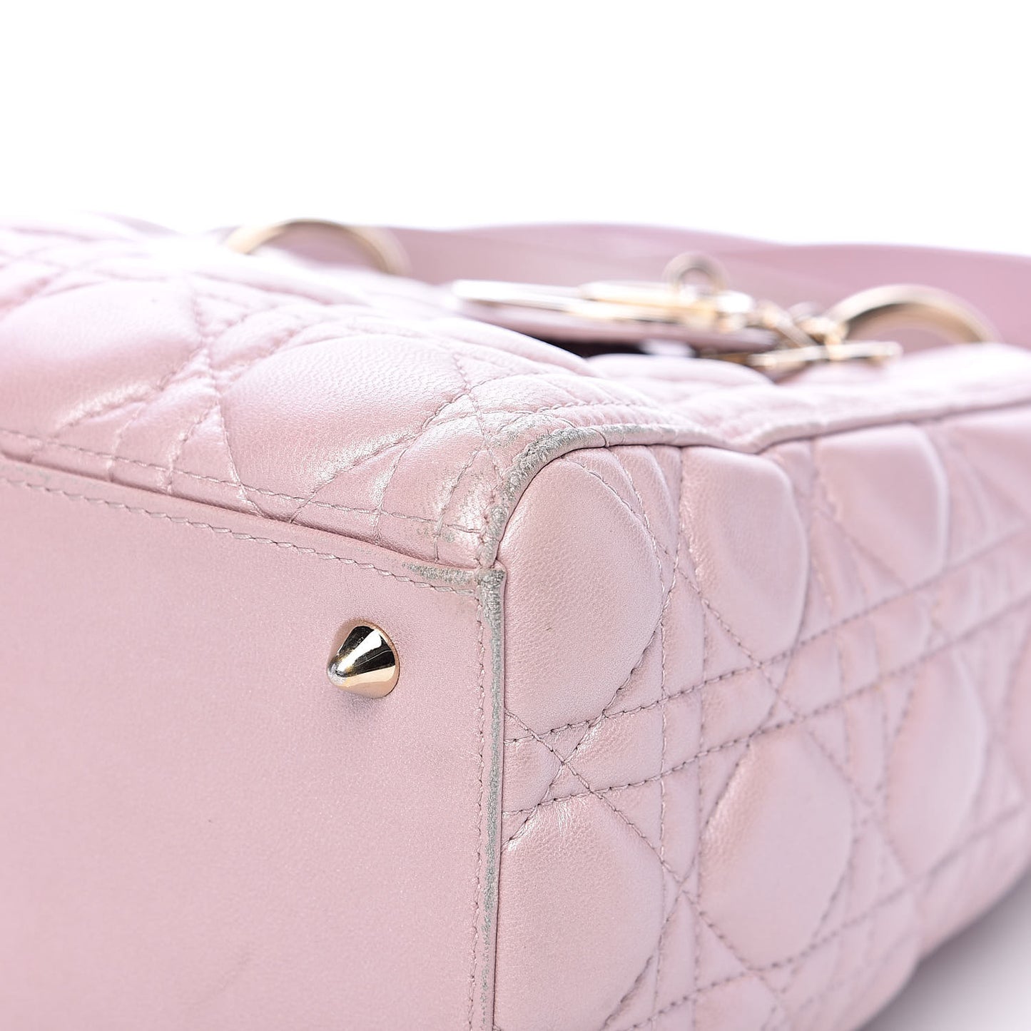 Pearly Lambskin Cannage Medium Lady Dior Lotus