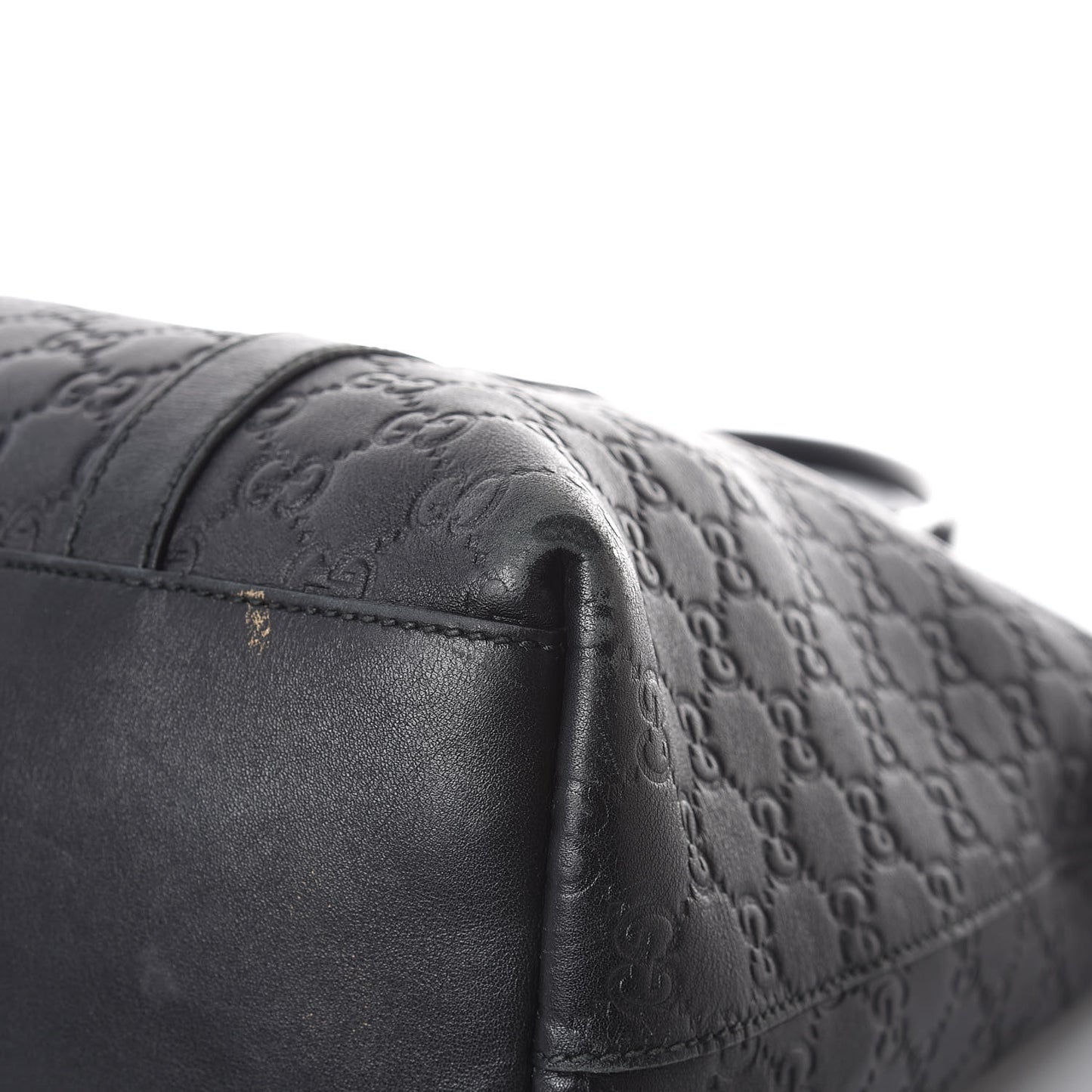 Guccissima Large GG Charm Convertible Dome Satchel Black