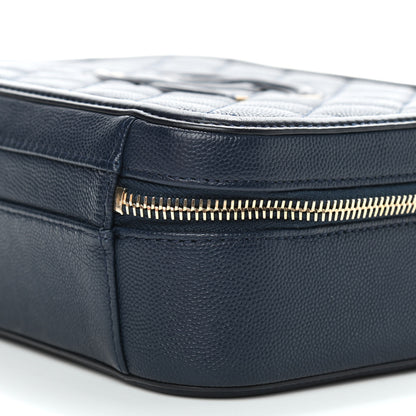 Chanel Caviar Quilted Medium CC Filigree Vanity Case Navy 10 of 10