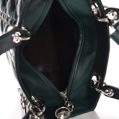 Christian Dior Lambskin Cannage Medium Lady Dior Crystal Strap Green 6 of 8