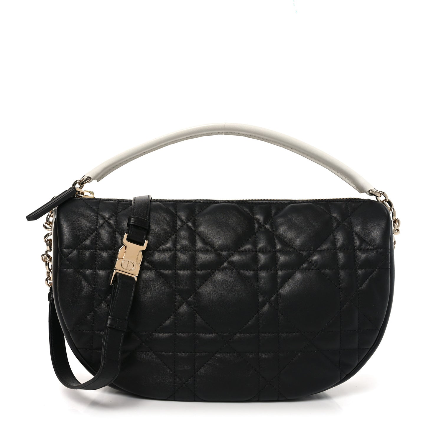Lambskin Cannage Medium Dior Vibe Hobo Bag Black