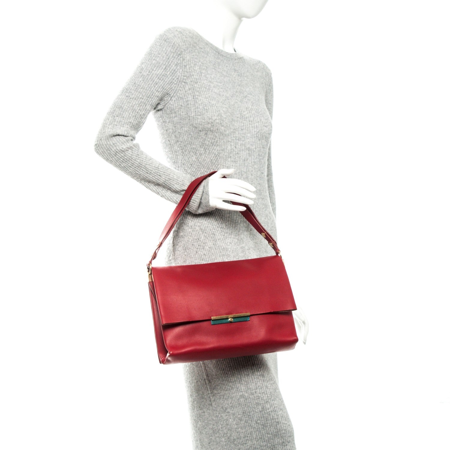 Celine Smooth Calfskin Blade Flap Bright Red 2 of 6