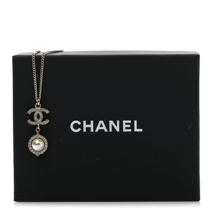 Chanel Crystal Pearl CC Lace Camellia Necklace Gold 7 of 7