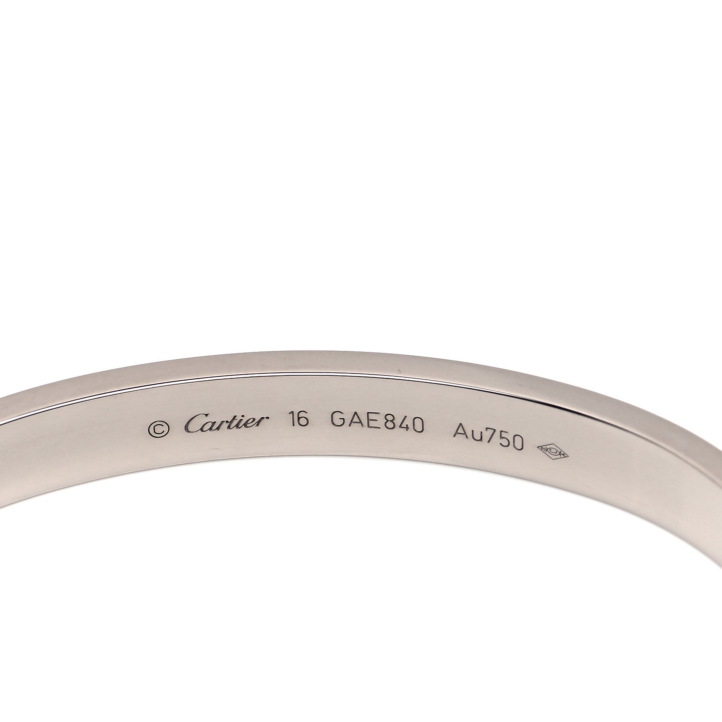 18K White Gold LOVE Bracelet 16