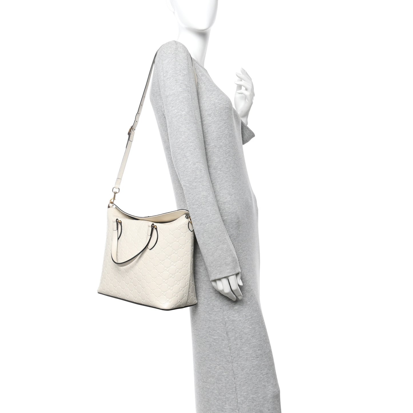 Guccissima Linea A Foldover Tote Off White