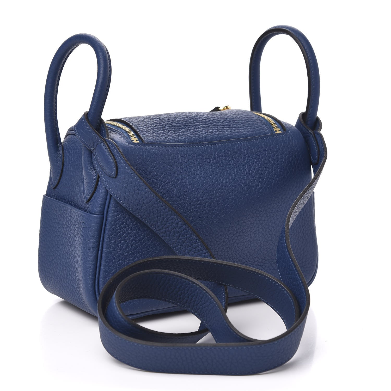 Hermes Taurillon Clemence Mini Lindy 20 Deep Bleu 3 of 10